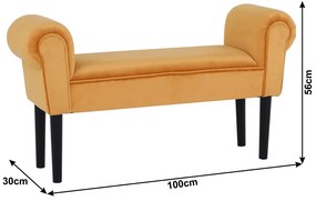 Bancă, catifea Velvet, maro-miere/negru, BURDA