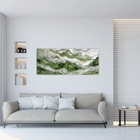 Tablou - Undele verzi și albe (120x50 cm)