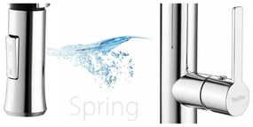 Baterie de chiuvetă cu arc și cap extractibil