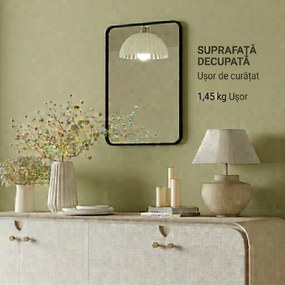 HOMCOM Oglindă de baie cu ramă metalică și agățătoare, 50x2.5x70 cm, negru | Aosom Romania