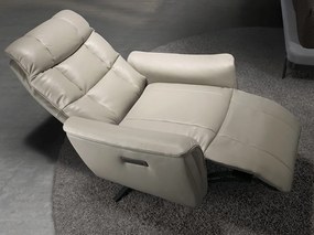 Fotoliu design LUX cu functia relax Cowhide Grey leather