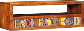 vidaXL Dulap TV de perete multicolor 90x30x30 din lemn masiv de salcam