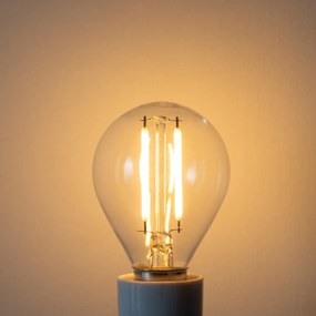 Set de 5 becuri LED E14 reglabile P45 sticlă transparentă 3W 250 lm 2200K