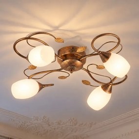 BRILAGI - Plafonieră GRACE 4xE27/40W/230V diam. 68 cm patină/cupru