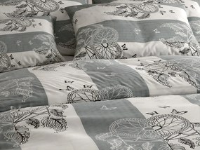 Lenjerie de pat din crep TIRLAN gri-alb Dimensiune lenjerie de pat: 70 x 90 cm | 140 x 200 cm
