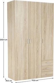 Dulap, 3 uşi, stejar sonoma, GWEN 70427