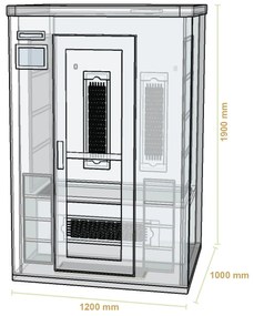 Infračervená sauna/ tepelná kabína Oslo s triplexným vykurovacím systémom a drevom Hemlock
