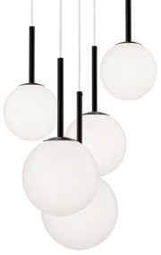 Lustra cu 5 pendule design modern Basic form negru