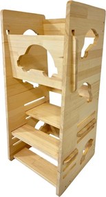 Turn de invatare - learning tower lemn de pin masinuta