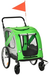 PawHut Remorca pentru bicicleta si carucior pentru caini 2 in 1, carucior pentru bicicleta din otel si material Oxford | Aosom Romania