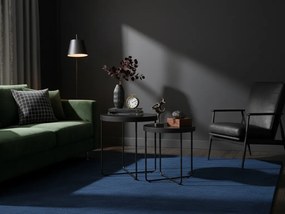 Mese de colt ATENA GLASS set 2 buc Ø 40/45 cm, negre