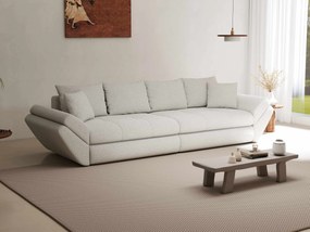 Canapea extensibilă dumonde cu ladă de depozitare si sezut confortabil din spuma high-density, Loana Euphoria Ivory 300x100 cm