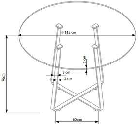 Masa Looper 2 stejar auriu - d120xh78 cm