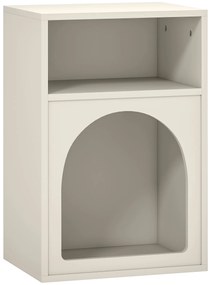 HOMCOM Noptieră Estel cu 2 Compartimente Deschise Model în Forma de Arc 40x30x60 cm Cremă | Aosom Romania