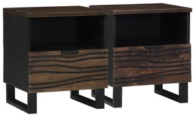 vidaXL Noptiere - 2 piese, 40 x 33 x 46 cm, din lemn masiv de mango