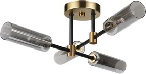 Lustra aplicată TESSA 4xG9/8W/230V alamă/negru fumuriu