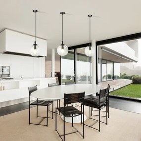 Lustră pe cablu COSMO 1xE14/10W/230V d. 14 cm negru/transparent