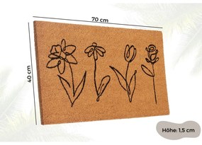 Covoraș de intrare din fibre de nucă de cocos 40x70 cm Wildflowers – Hanse Home