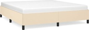 vidaXL Cadru de pat fără saltea, crem, 160x200 cm, textil