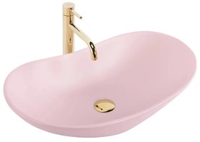 Lavoar pe blat Rea Royal oval 61.5 cm Powder Pink roz mat