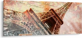 Tablou - Turnul Eiffel în stil vintage (120x50 cm)