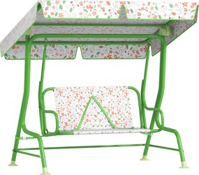 AIYAPLAY Leagăn pentru Copii cu Copertină Reglabilă și Centură de Siguranță, 120x112x75 cm, Verde | Aosom Romania