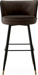 Scaun de bar pivotant design LUX Grenada, catifea Savona gri