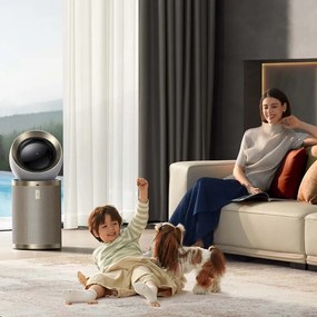 Purificator de aer Dreame AirPursue PM20 CVF14A, 48 m², funcții automate, încălzire, sterilizare cu plasmă și UVC, TVOC, LCD, HEPA, alb/bronz