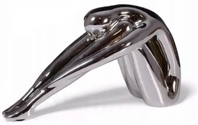 Decorațiune de masă din rășină cu finisaj crom lucios, 31x21x17 cm