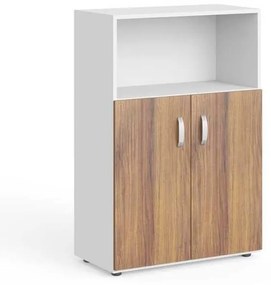 Dulap mediu Manager 79,8 x 42,2 x 119,5 cm, nuca warmia / alb