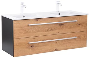 Dulap inferior Vario Clam 120 cu lavoar antracit-stejar