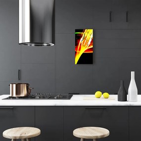 Ceas de perete din sticla vertical Arta grafica culoare abstractă