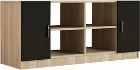 Comoda 956LCS1505, stejar/negru, PAL melaminat, 140x46x62 cm