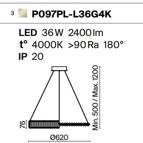 Lustra LED moderna design deosebit Krone 62cm, 4000K
