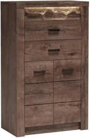 Comoda INDIANAPOLIS I6, frasin inchis, PAL laminat, cu 2 sertare, 2 us