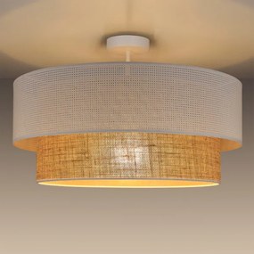Lustră aplicată BORHO 1xE27/60W/230V Ø 40 cm alb/iută