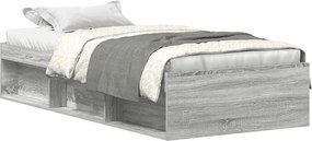 vidaXL Cadru de pat mic single, sonoma gri, 75x190 cm