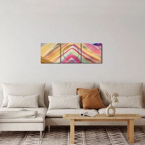 Tablou - Muntele Curcubeu, Peru (cu ceas) (90x30 cm)