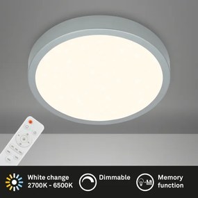 Plafonieră LED dimabilă RUNA LED/22W/230V argintiu Briloner 3704-014 + telecomandă