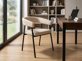 Scaun de masa KATANA cu picioare negre, bej