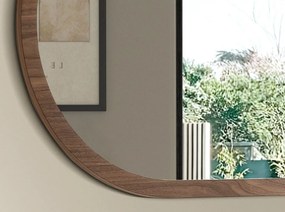 Oglinda decorativa design LUX Oval Walnut