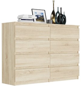 Comodă modernă cu 8 sertare R-140-S8 - diferite variante de culoare sonoma