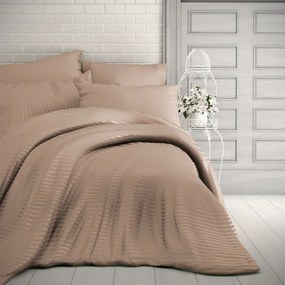 Lenjerie de pat Kvalitex Stripe, satin, bej, bej, 140 x 220 cm, 70 x 90 cm