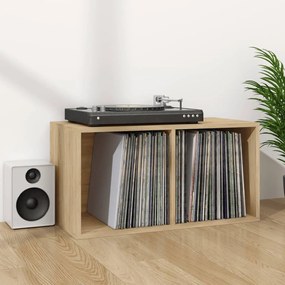 800120 vidaXL Cutie de depozitare viniluri, stejar sonoma, 71x34x36 cm, lemn