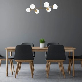 Lustră alămie cu abajur din sticlă Damar – Opviq lights