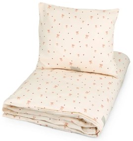 Lenjerie de pat pentru copii, galben-deschis/roz din bumbac organic pentru pat de o persoană 140x200 cm Bows – Cam Cam Copenhagen