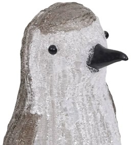 Figurina pinguin de Craciun cu LED 30cm acril interior exterior 1, Gri