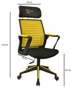 Fotoliu de birou gaming Vamivo 1 (galben + negru) . 1093819