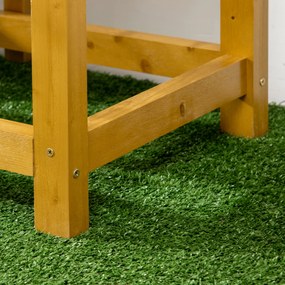 Outsunny Pat de legume cu masa de lucru pliabila, lemn masiv lacuit, captuseala interioara din material netesut, 64cm x 63cm x 74.5cm | Aosom Romania