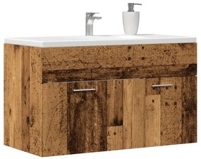 vidaXL Dulap chiuvetă baie, lemn vechi, 80x38,5x46 cm, lemn prelucrat